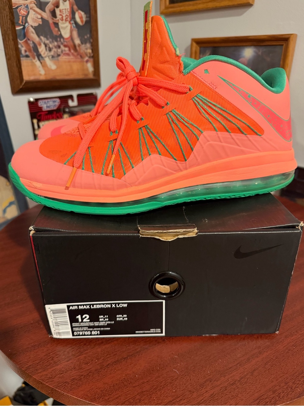 “Watermelon” LeBron X Low Sz. 12